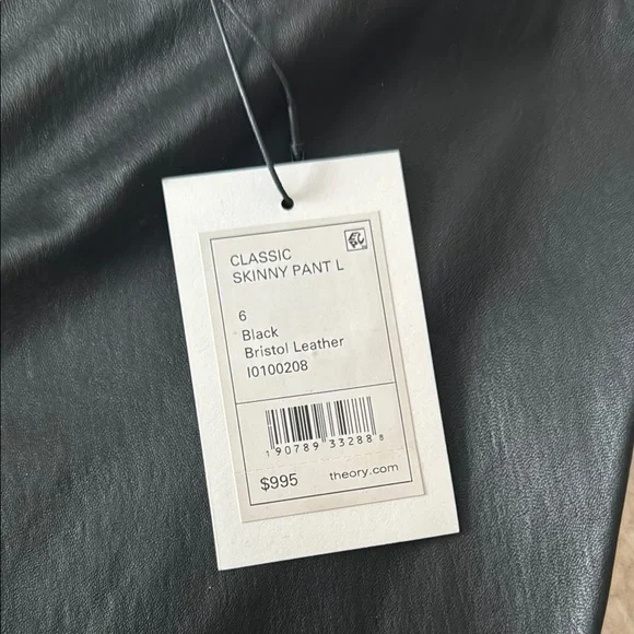 NWT Theory Black Genuine Leather Ankle Pant - Picture 2 of 3